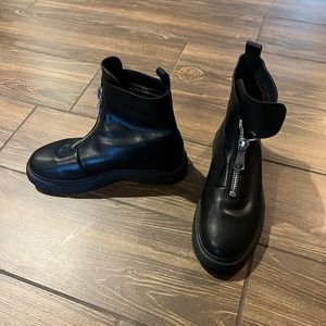 Black zip up bootie size 6.5 worn only twice